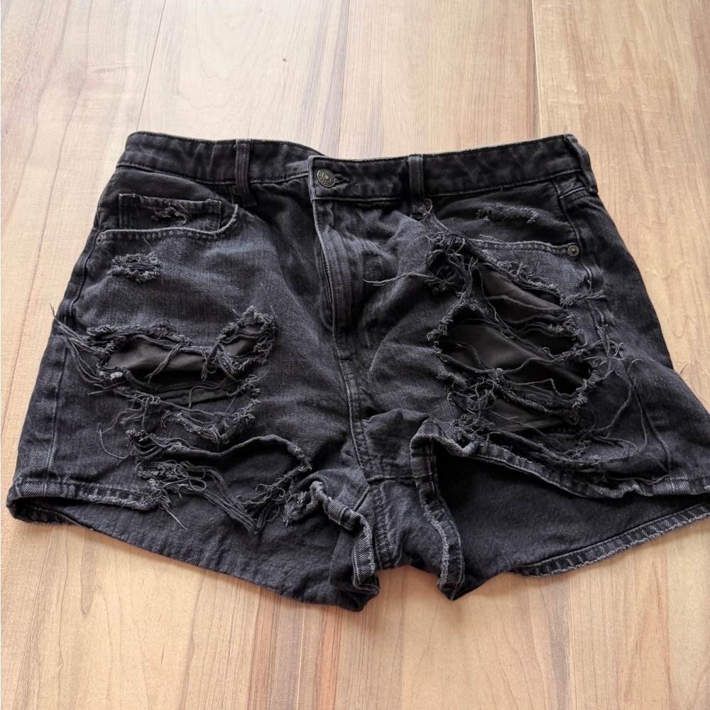 American Eagle Outfitters Ripped Black Jean Shorts